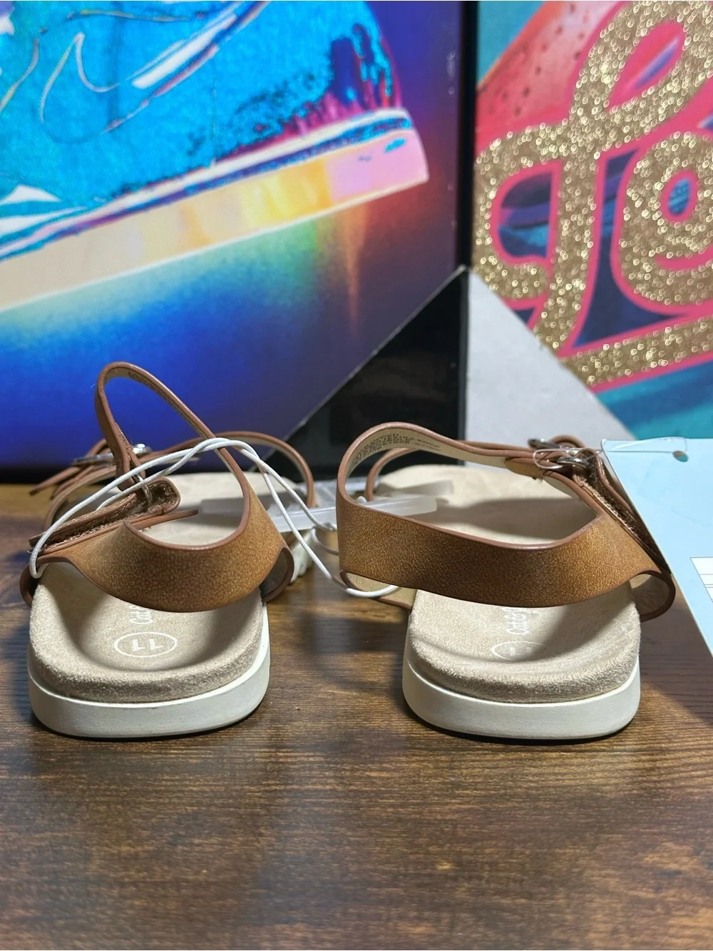 Toddler Sharon Molded Footbed Sandals - Cat & Jack™ Cognac size 11